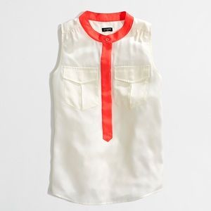 J Crew Tipped Sleeveless Popover